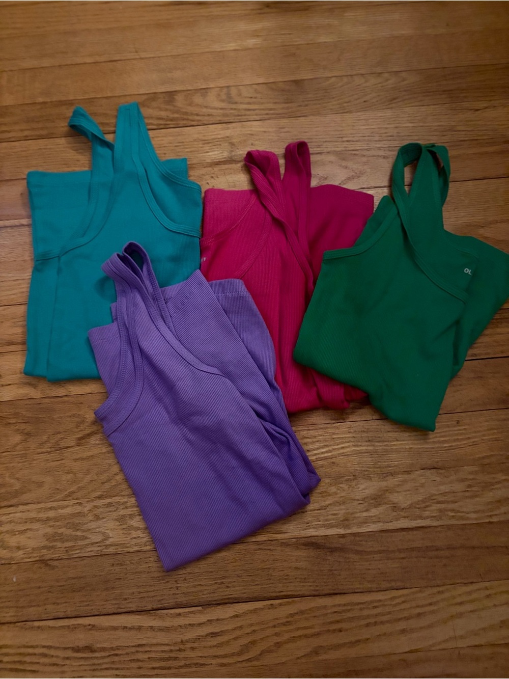 Bundle - Old Navy Women’s Ribbed Tank Top - Purple, Teal, Pink, Green